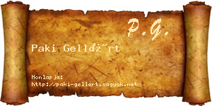 Paki Gellért névjegykártya